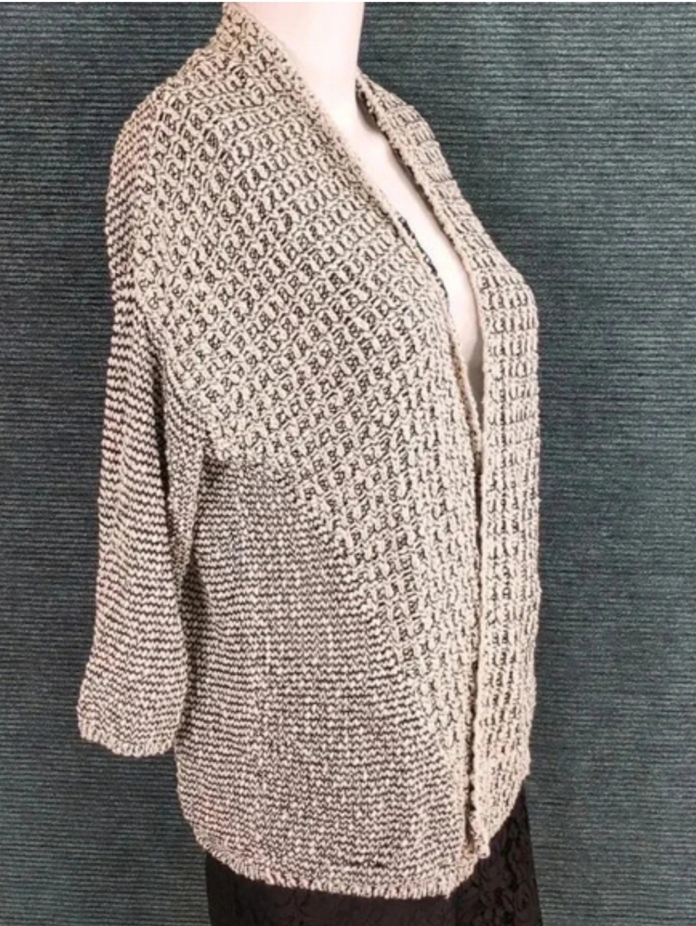 For Kitty Rescue!  Chicos Woven Open Front Cardigan